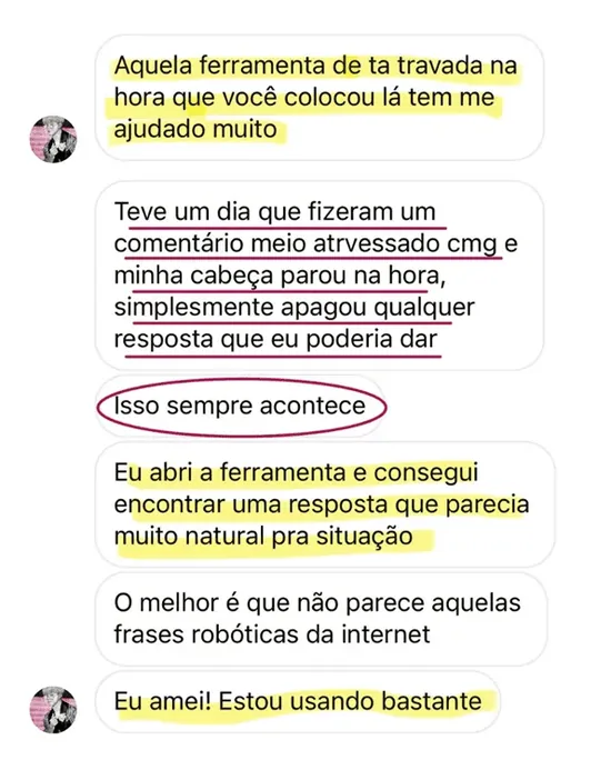 Depoimento: Ela usou a ferramenta na hora que travou, e deu certo